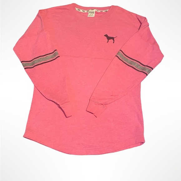 Victoria secret, pink, pink crewneck sweater, two-sided graphic size extra small - Picture 1 of 4